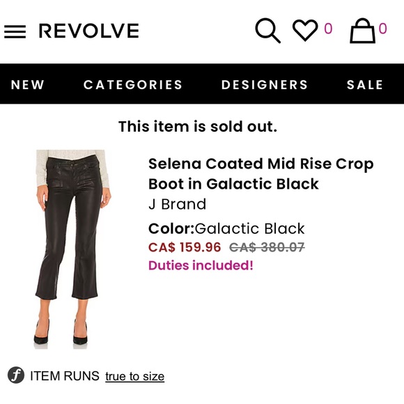 J Brand Selena Mid Rise Crop Boot (Size 26) in Coated Black - Picture 9 of 10